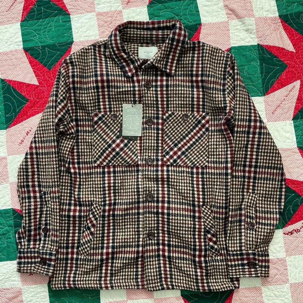 Percival Plaid Button-Up Wool Blend Jacket